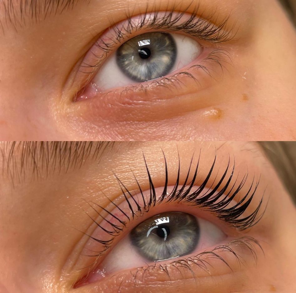 before and after lash lift